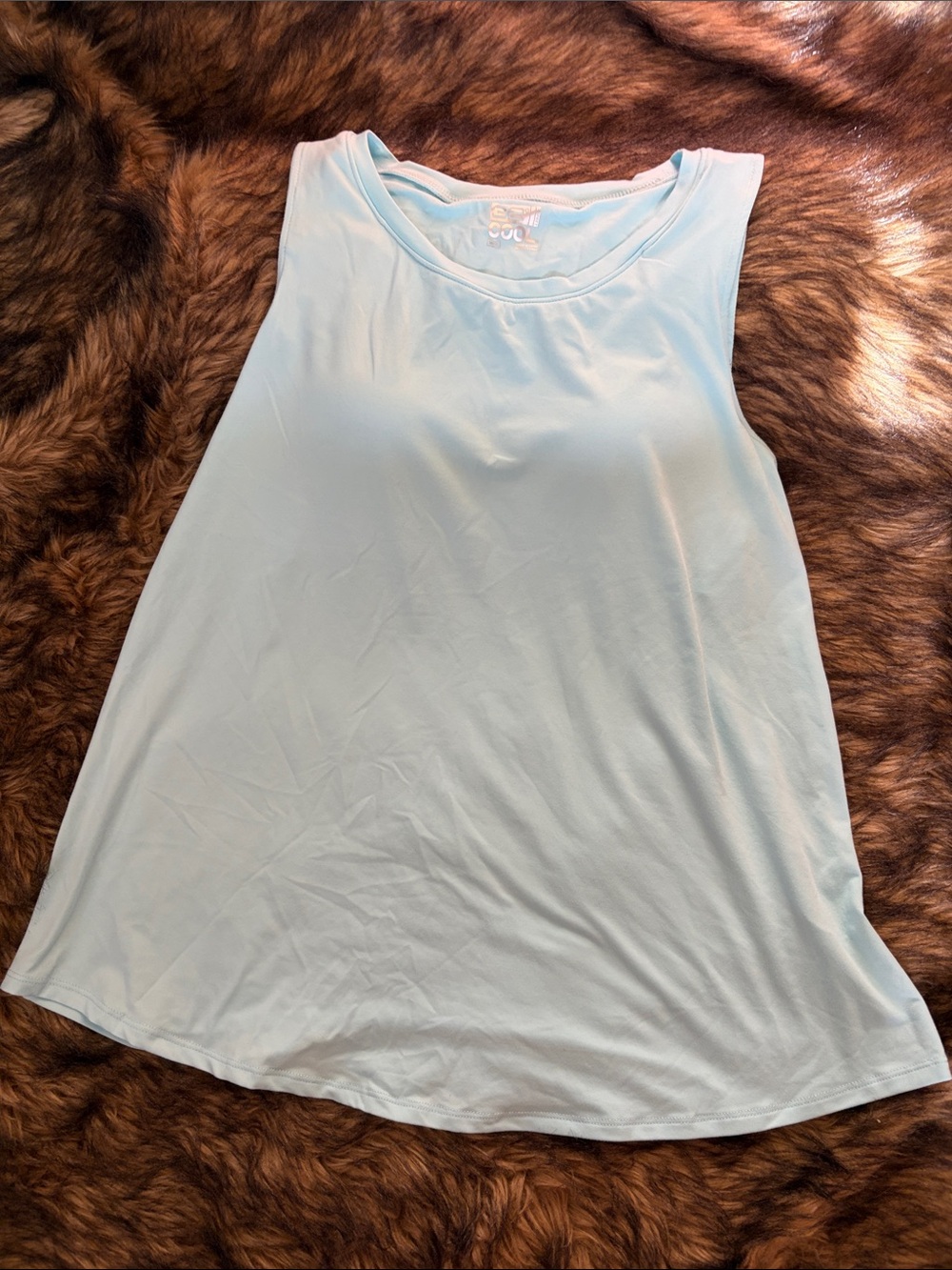 32 Cool Women's Light Blue Flowy Tank Top With padded Self Bra Size Medium